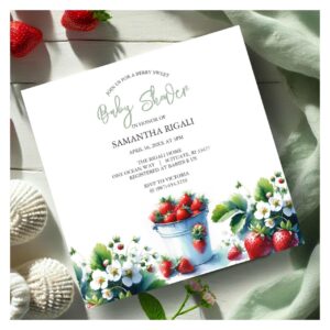 Berry Sweet Gender Neutral Summer Baby Shower Invitation