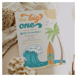 Big One Surfing Invitation Big Wave Invitation