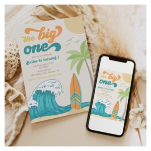 Big One Surfing Invitation Big Wave Invitation