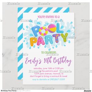 Birthday Pool Party Invitation