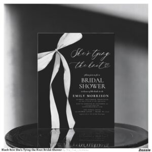 Black Bow She's Tying the Knot Bridal Shower