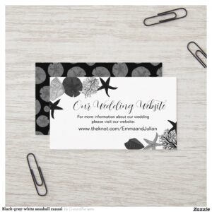 Black-grey-white seashell casual business card