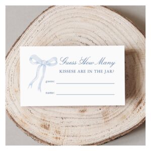 Blue Bow Guess How Many Bridal Shower Game Enclosure Card