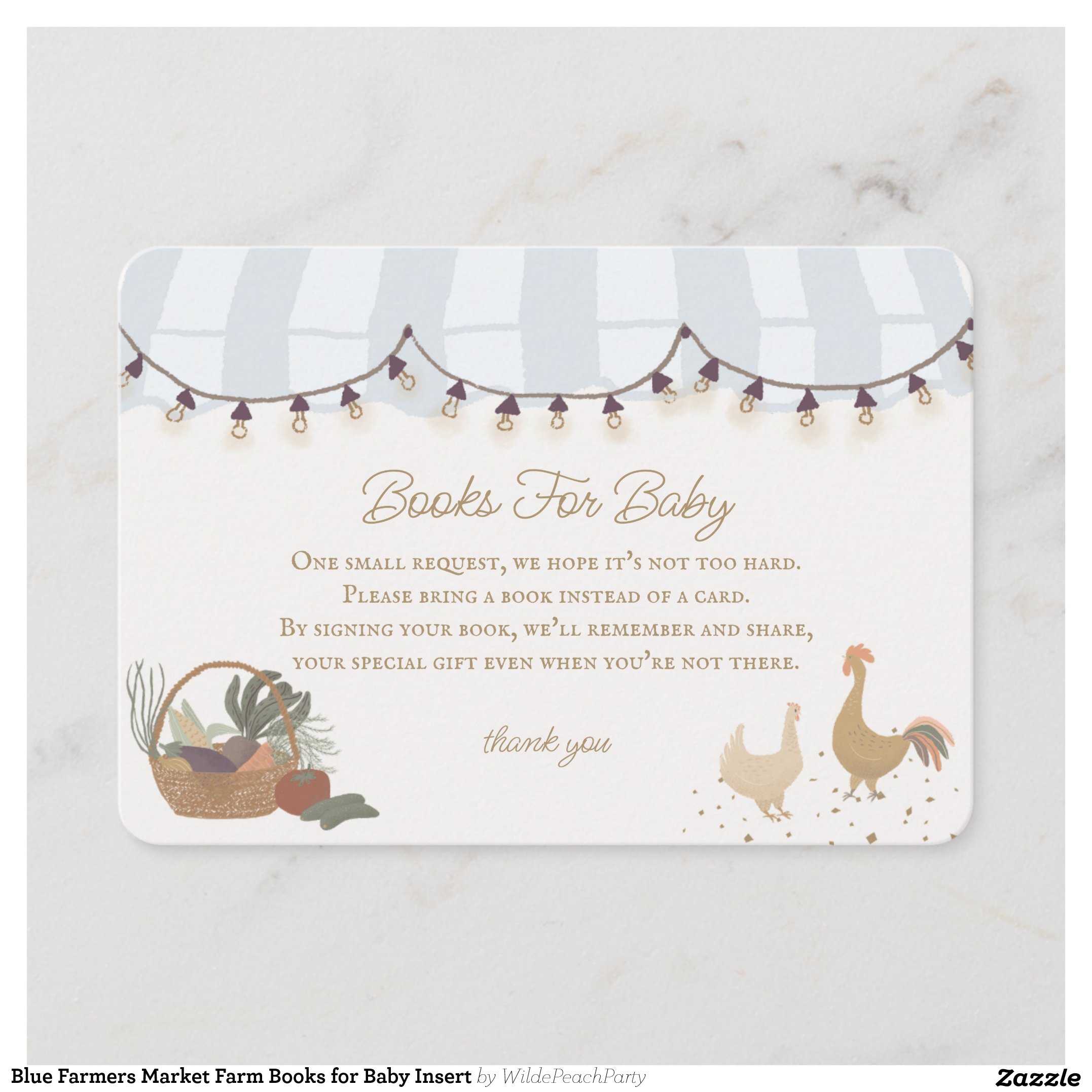 Blue Farmers Market Farm Books for Baby Insert