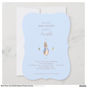 Blue Peter the Rabbit Beatrix Potter Bunny Invitation