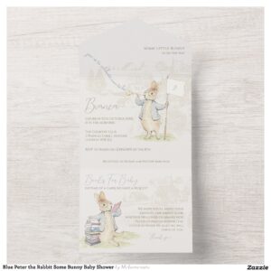 Blue Peter the Rabbit Some Bunny Baby Shower All In One Invitation