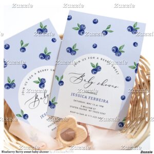 Blueberry Berry sweet baby shower Invitation