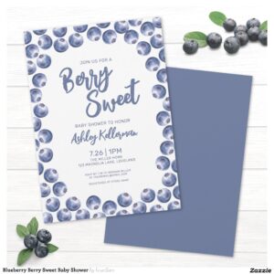 Blueberry Berry Sweet Baby Shower Invitation