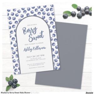 Blueberry Berry Sweet Baby Shower Invitation