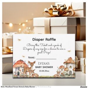 Boho Woodland Forest Animals Baby Shower Enclosure Card