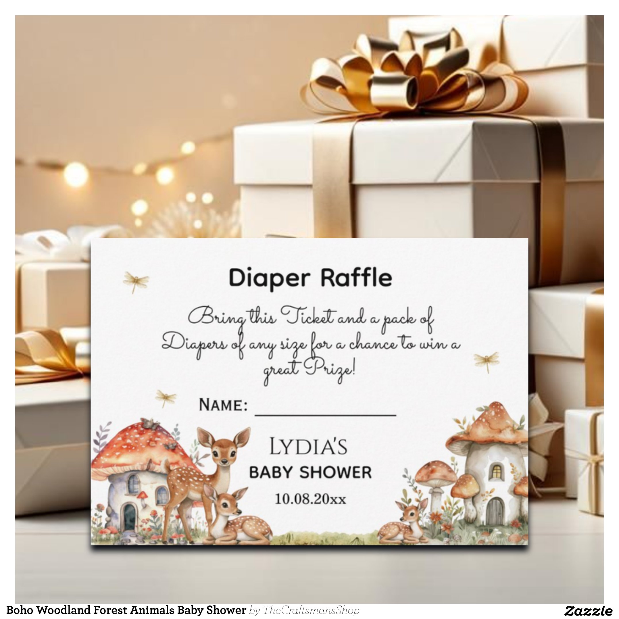 Boho Woodland Forest Animals Baby Shower Enclosure Card