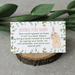 Book Request Cute Little Bunny Baby Shower Enclosure Card