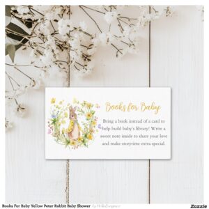Books For Baby Yellow Peter Rabbit Baby Shower Business Card