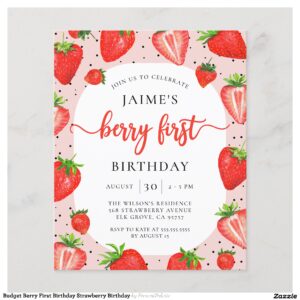 Budget Berry First Birthday Strawberry Birthday