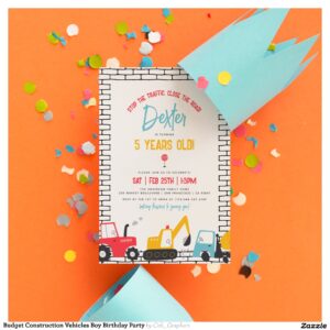 Budget Construction Vehicles Boy Birthday Party