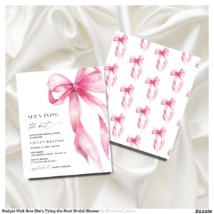 Budget Pink Bow She's Tying the Knot Bridal Shower