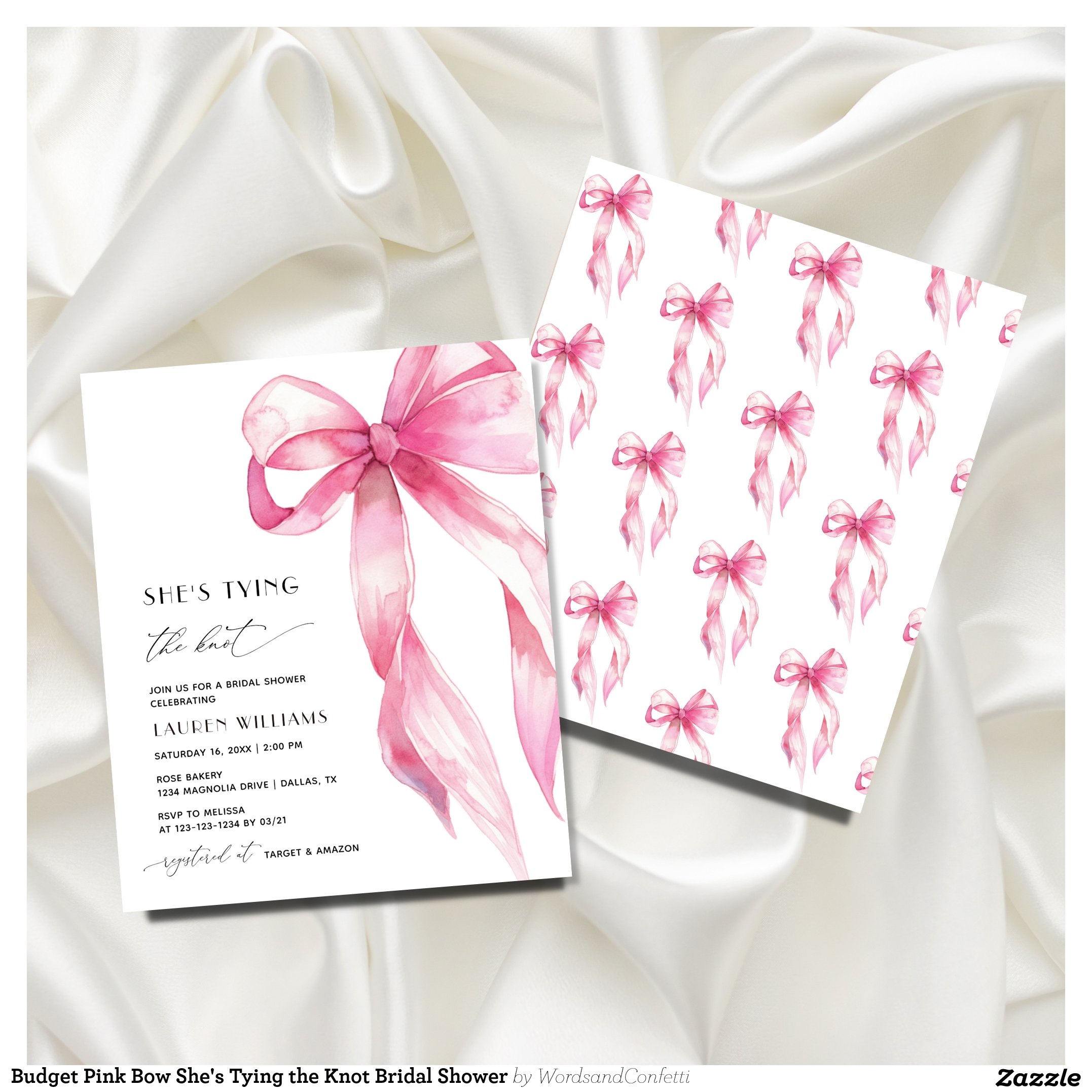 Budget Pink Bow She's Tying the Knot Bridal Shower