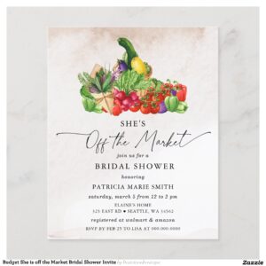 Budget She is off the Market Bridal Shower Invite