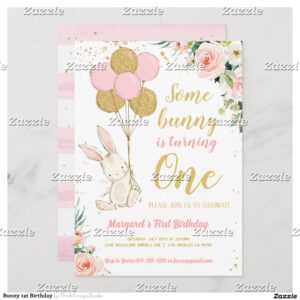 Bunny 1st Birthday Invitation