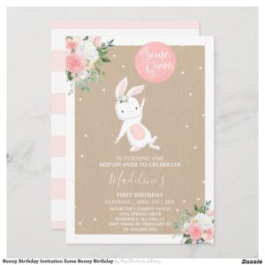 Bunny Birthday Invitation Some Bunny Birthday