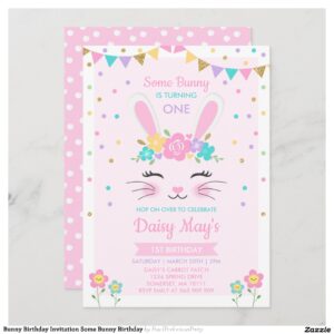 Bunny Birthday Invitation Some Bunny Birthday