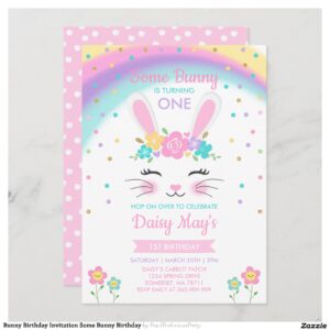Bunny Birthday Invitation Some Bunny Birthday