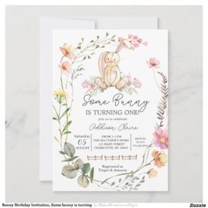Bunny Birthday Invitation, Some bunny is turning Invitation