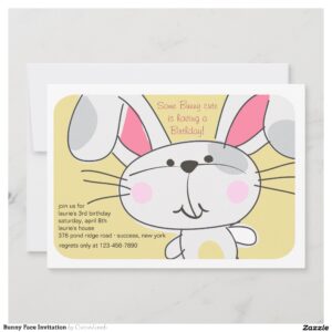 Bunny Face Invitation