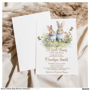 Bunny Rabbit Baby Shower Invitation