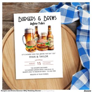 Burgers and Brews Summer BBQ Wedding Shower Invitation
