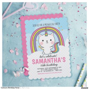 Caticorn Birthday Party Invitation