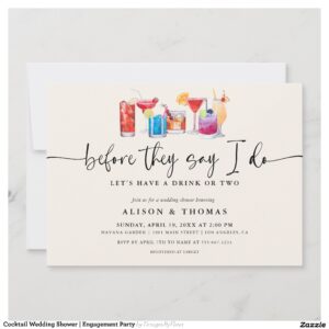 Cocktail Wedding Shower Engagement Party Invitation