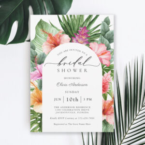 Colorful Tropical Floral Bridal Shower Invitation