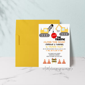 Construction Birthday Invitation