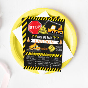 Construction Birthday Invitation Dump Truck Party