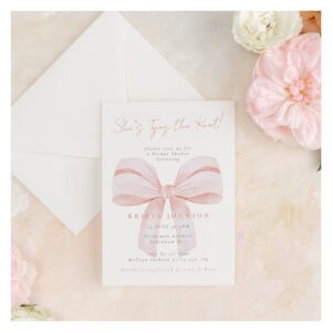 Coquette Bow She's Tying the Knot Bridal Shower Invitation