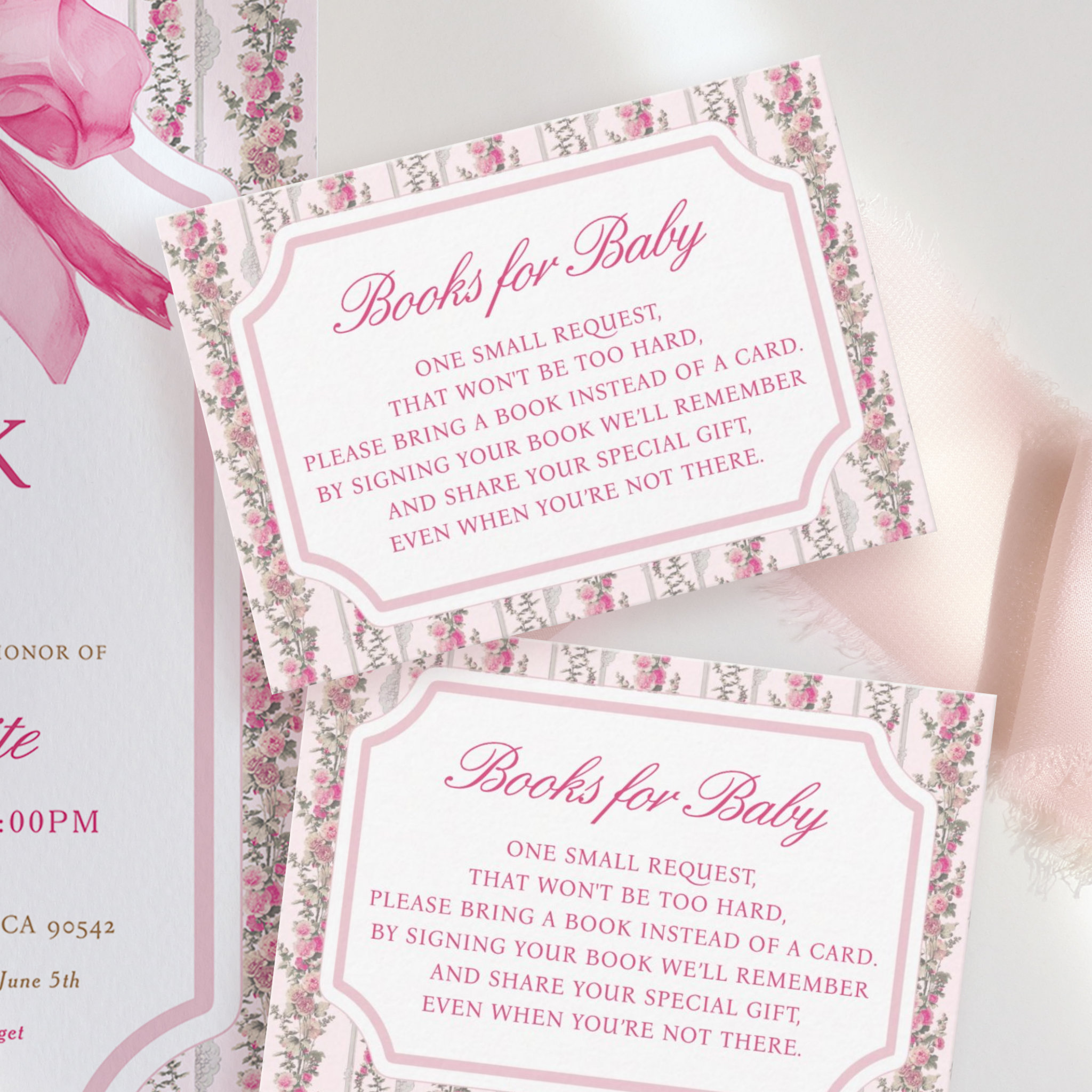 Coquette Love Shack Baby Shower Books For Baby Enclosure Card