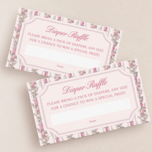 Coquette Love Shack Baby Shower Diaper Raffle Enclosure Card