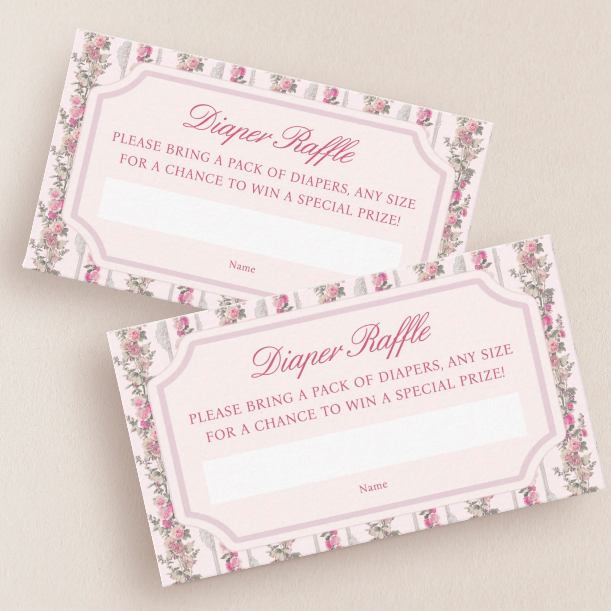 Coquette Love Shack Baby Shower Diaper Raffle Enclosure Card