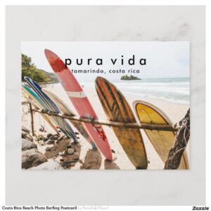 Costa Rica Beach Photo Surfing Postcard