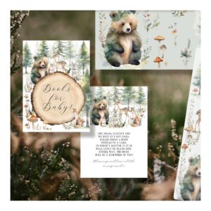 Cute Animals Forest Woodland Bear Books for Baby Enclosure Card