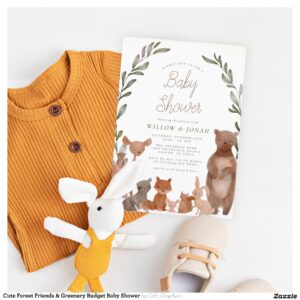 Cute Forest Friends & Greenery Budget Baby Shower