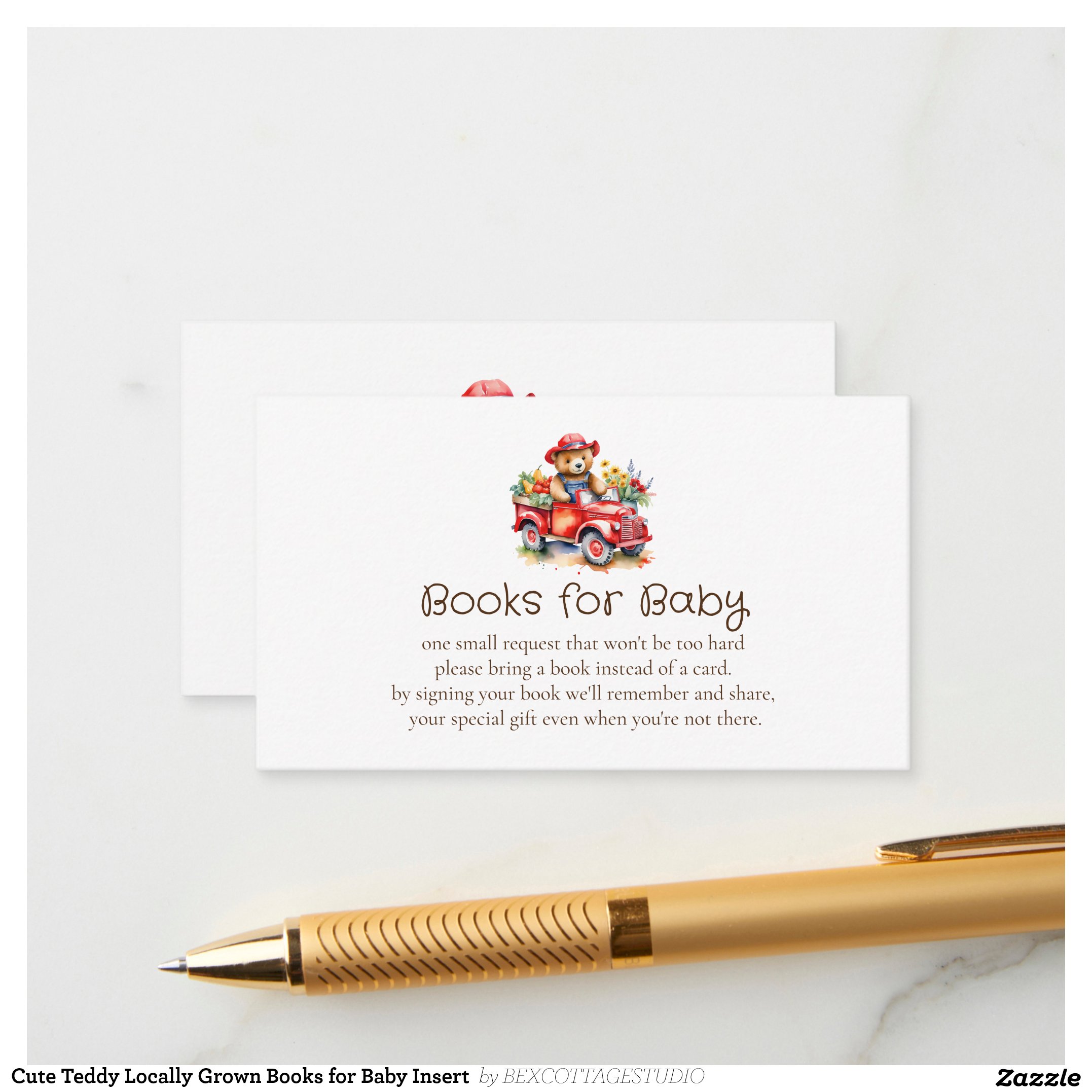 Cute Teddy Locally Grown Books for Baby Insert