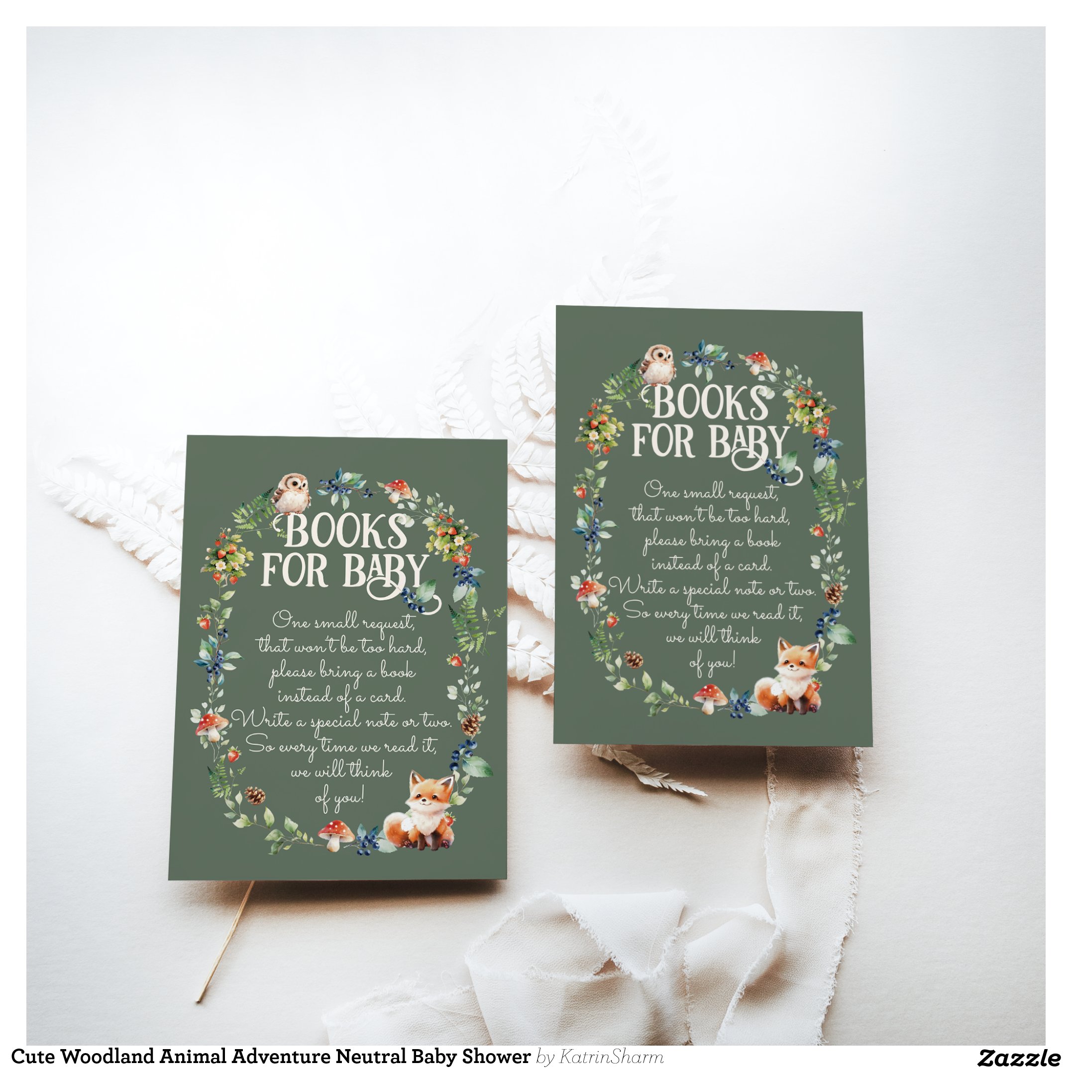 Cute Woodland Animal Adventure Neutral Baby Shower Enclosure Card