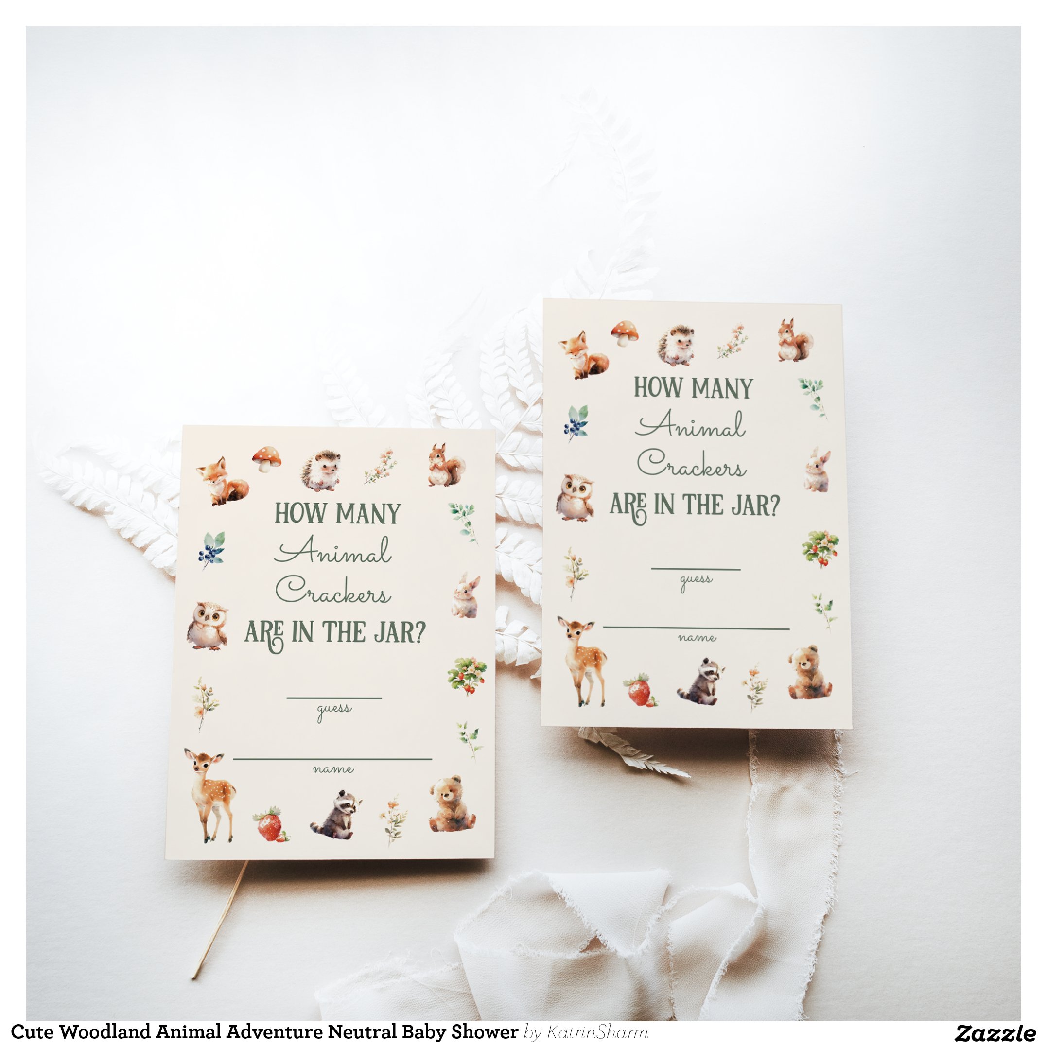 Cute Woodland Animal Adventure Neutral Baby Shower Enclosure Card
