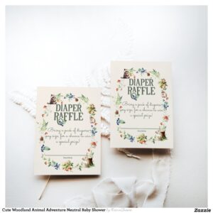 Cute Woodland Animal Adventure Neutral Baby Shower Enclosure Card