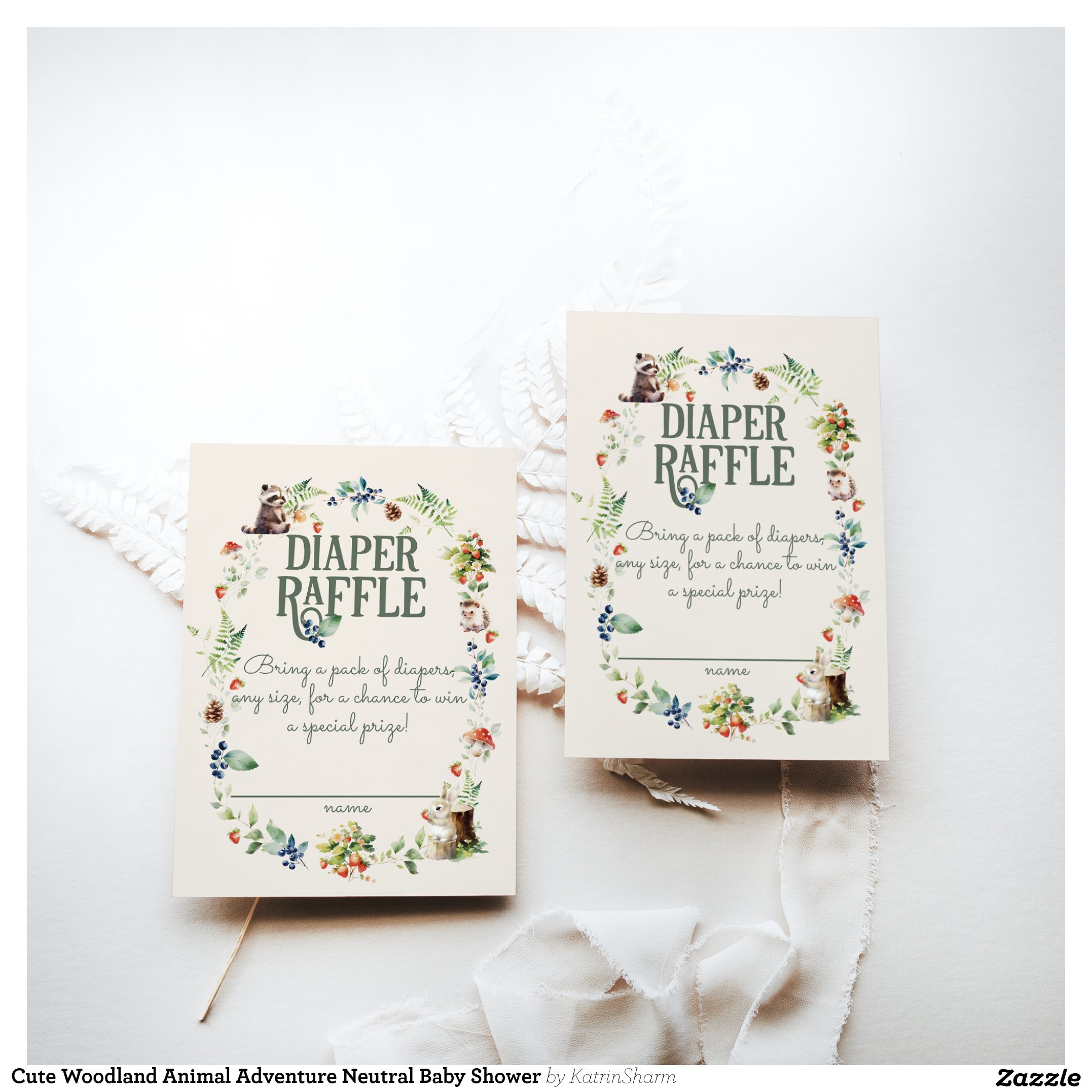 Cute Woodland Animal Adventure Neutral Baby Shower Enclosure Card