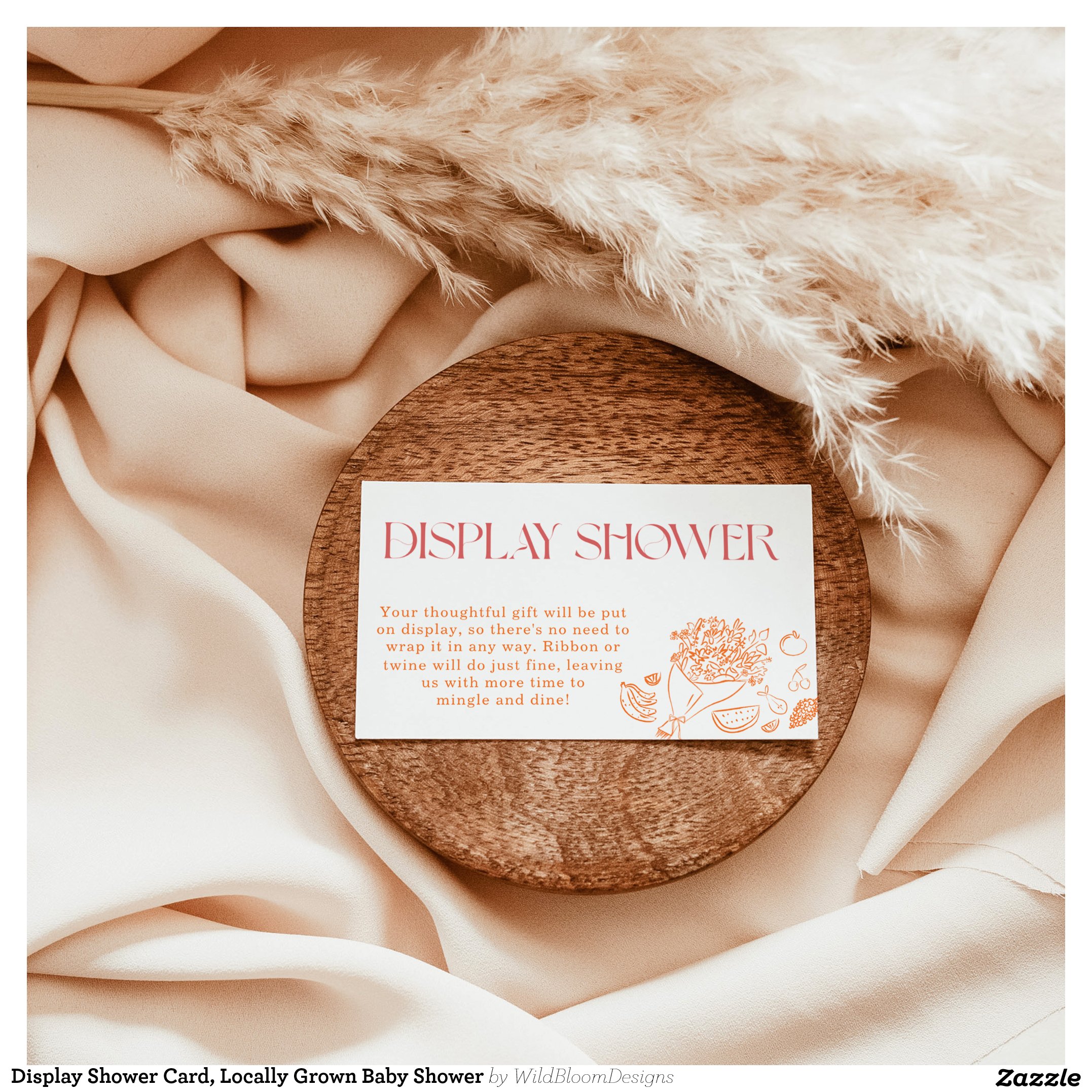 Display Shower Card, Locally Grown Baby Shower Enclosure Card