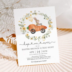 Easter Brunch & Egg Hunt Wildflower Bunny Invitation