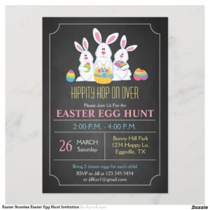 Easter Bunnies Easter Egg Hunt Invitation